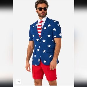 OppoSuits Men's Stars and Stripes Costume Suit Size 50